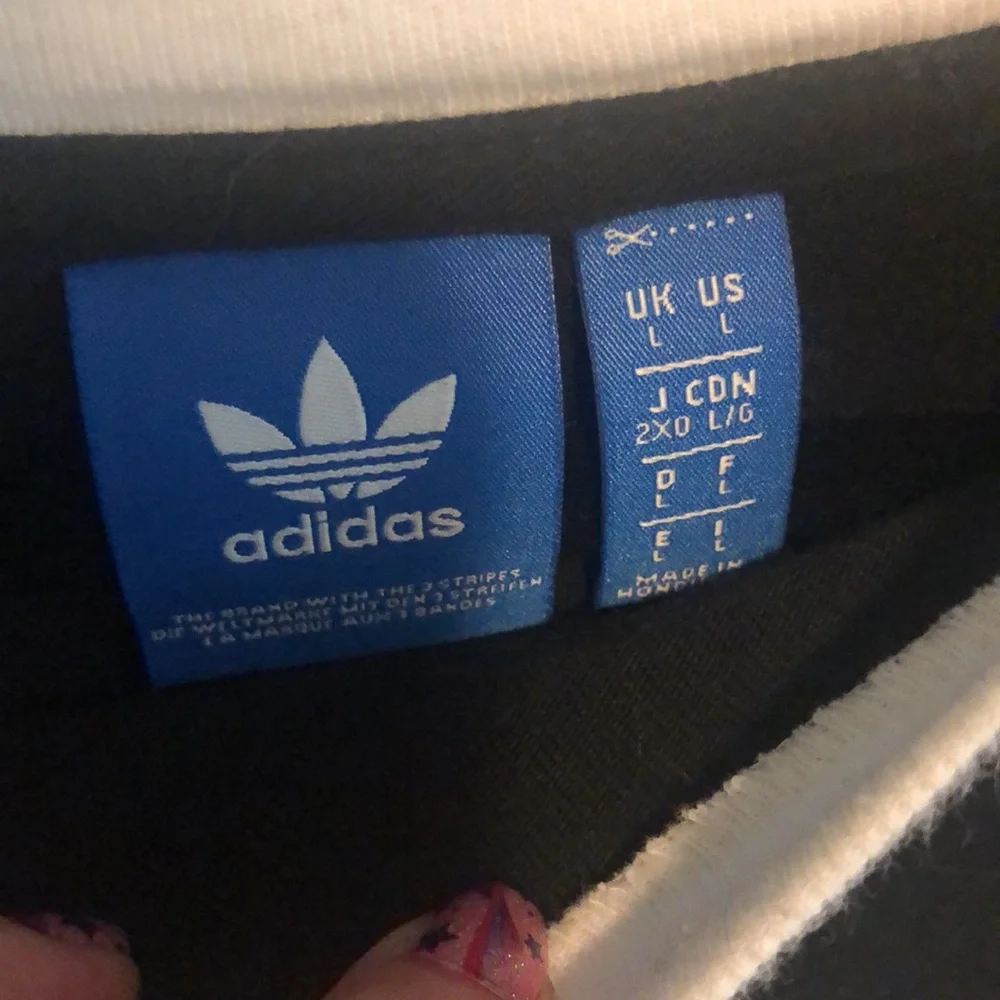 Adidas Black Tee with White Accents - Picture 2 of 4